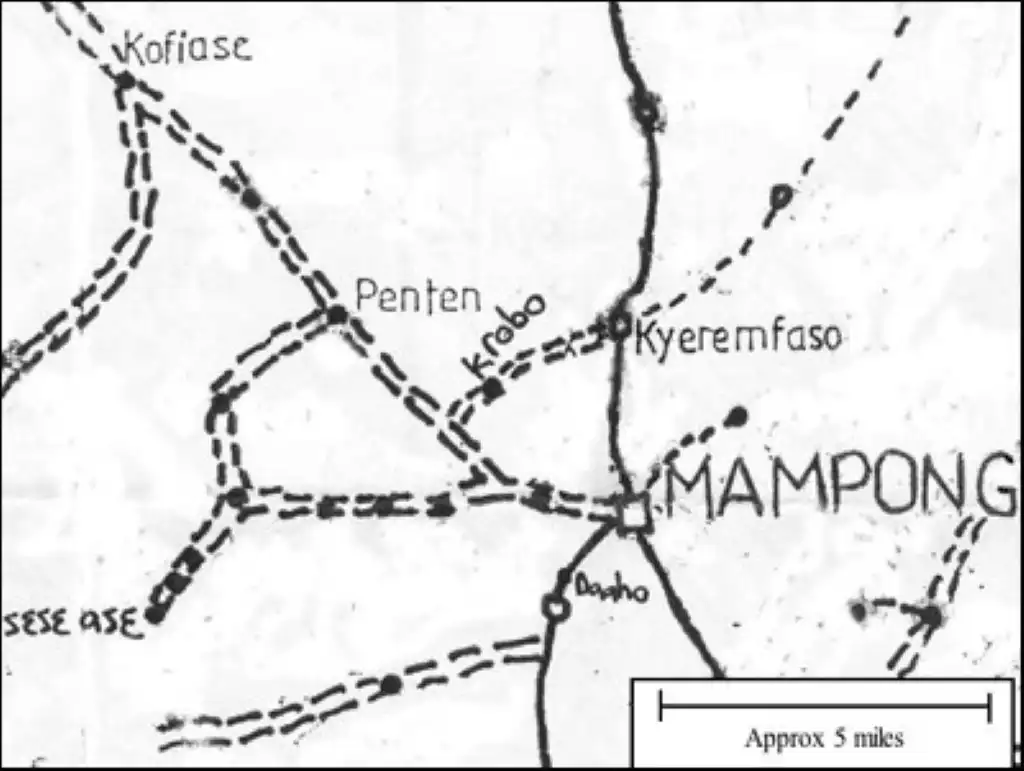 Figura 1: un mapa del área de Mampong